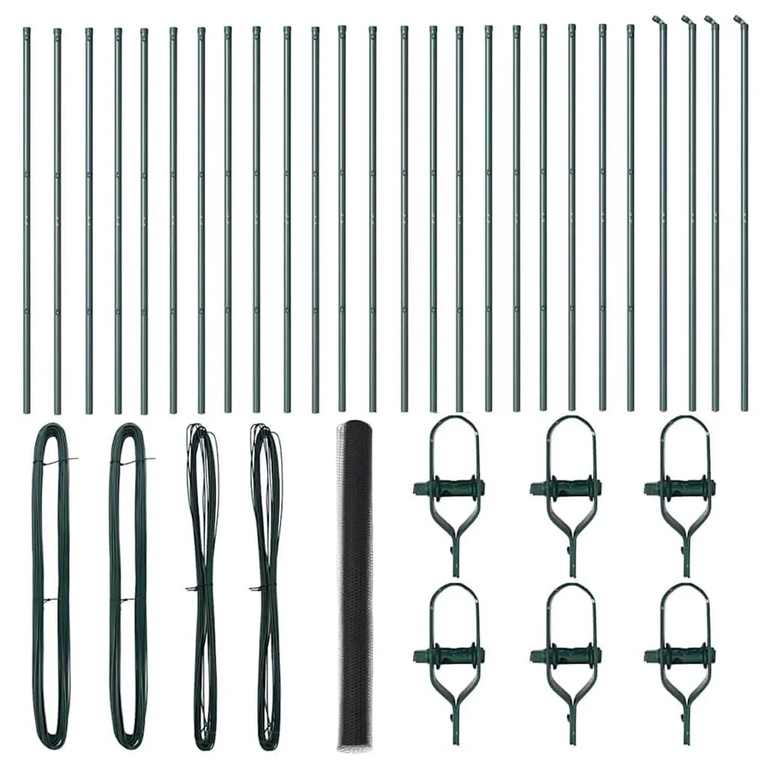 vidaXL Zaunpfosten Grau 50 x 1,6 m 36 mm Gitter Stahl und PVC 3352867 günstig online kaufen