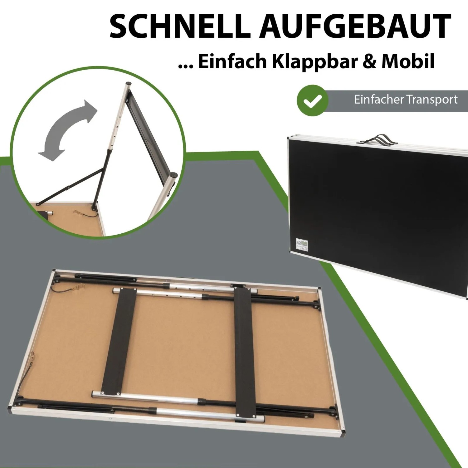 3er Set TRUTZHOLM Multifunktionstische/Flohmarkttische, klappbar und höhenverstellbar.