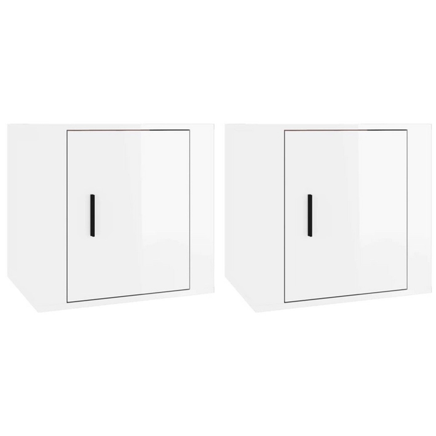 Vidaxl Nachttische 2 Stk. Hochglanz-weiß 50x39x47 Cm günstig online kaufen