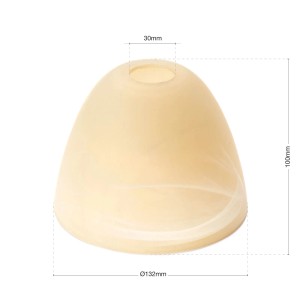 Ersatzglas Lampenschirm in Alabaster Beige, passend für E14 Fassung, Durchmesser 132mm.
