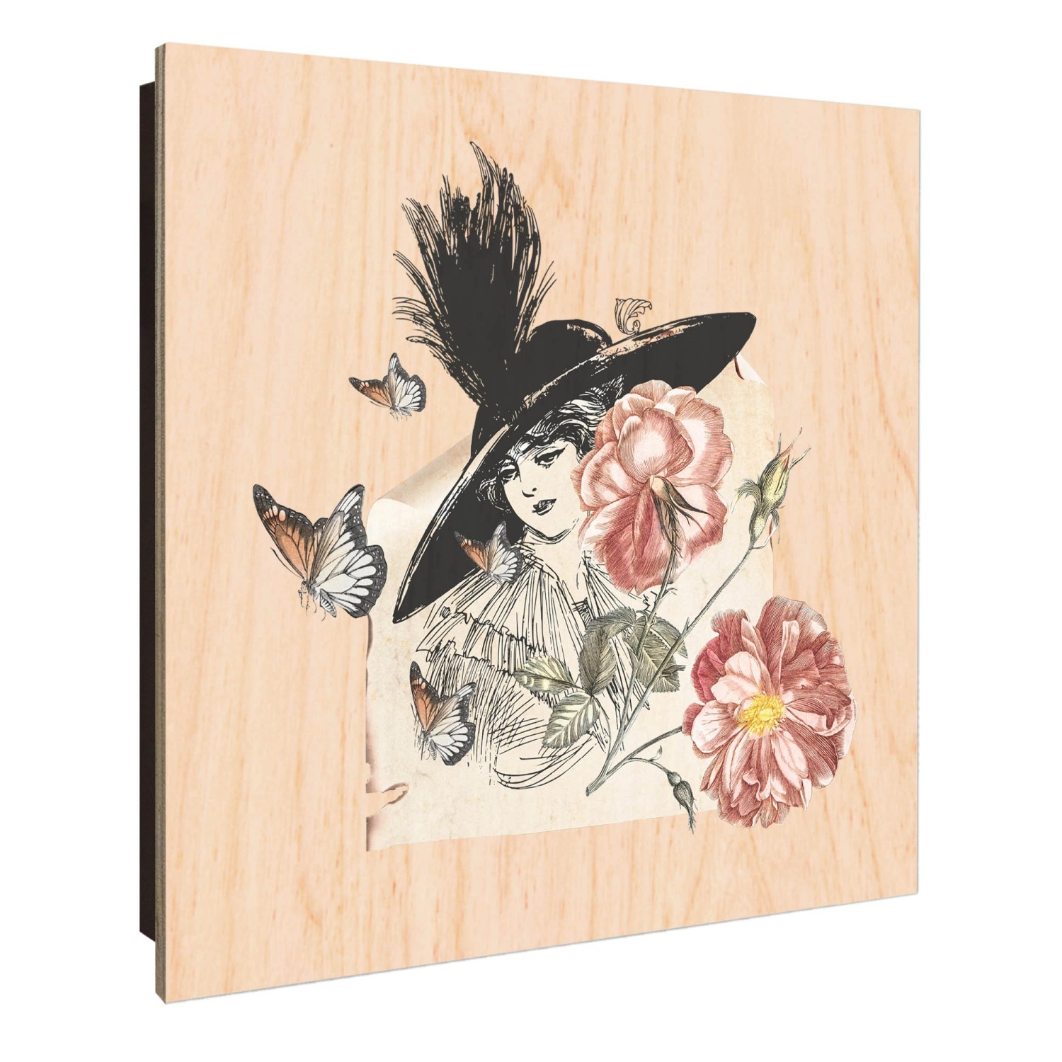 Banjado Großer Schlüsselkasten Holz 30x30cm Schwarz Scharnier Links 50 Hake günstig online kaufen