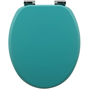 Sanfino WC-Sitz Mars Green: Toilettendeckel aus Holz mit Absenkautomatik und Chromscharnieren.