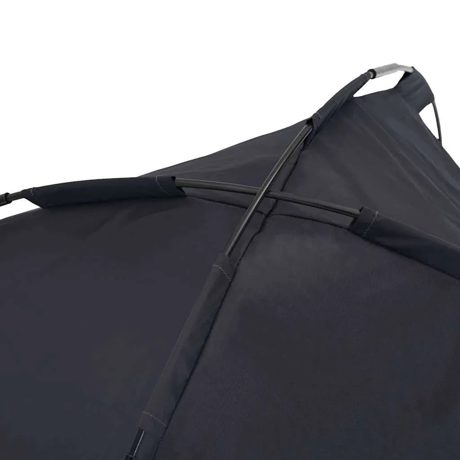 Detailansicht: Schwarzes vidaXL Hundebett (76x62x70,5 cm) aus Stahl. Hundekörbchen mit Rahmen.