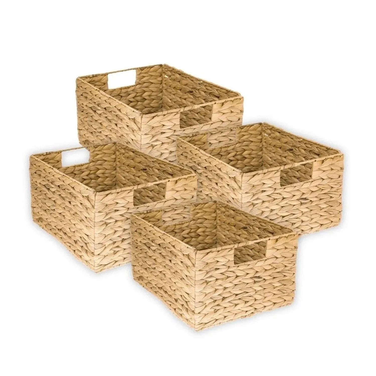 HMF 37241-S4 Aufbewahrungskorb Faltbarer Korb Wasserhyazinthe Seegras 36 x 28 x 20 cm