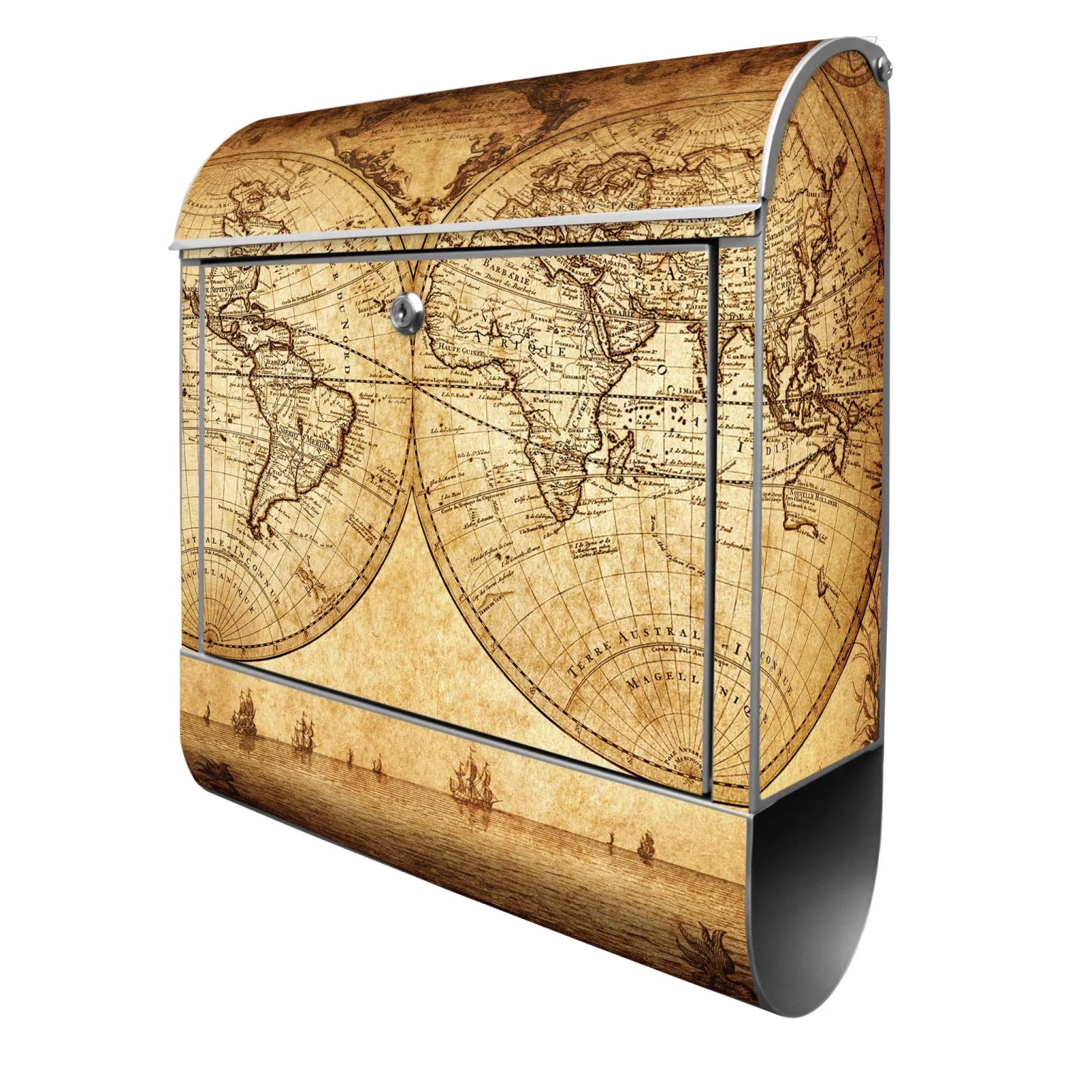 Banjado Design Briefkasten Silber Pulverbeschichtet 39x47x14cm 2 Schlüssel günstig online kaufen