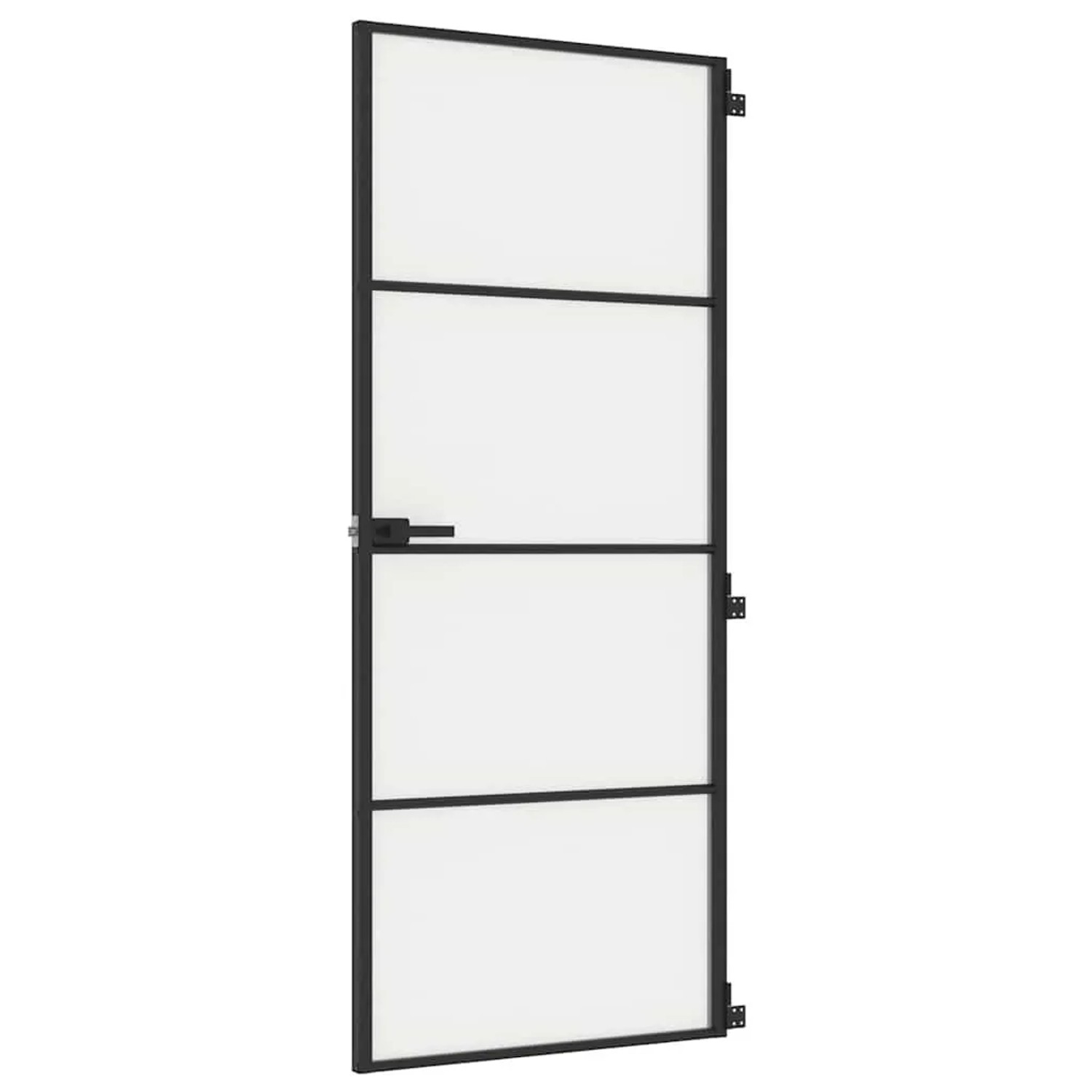 vidaXL Innentür Schlank Schwarz 83x201,5 cm Hartglas & Aluminium 155119