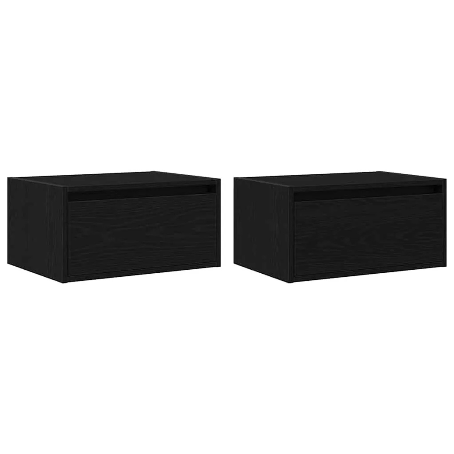 vidaXL Wand-Nachttische mit LED-Leuchten 2 Stk Schwarz Eichen-Optik 860214