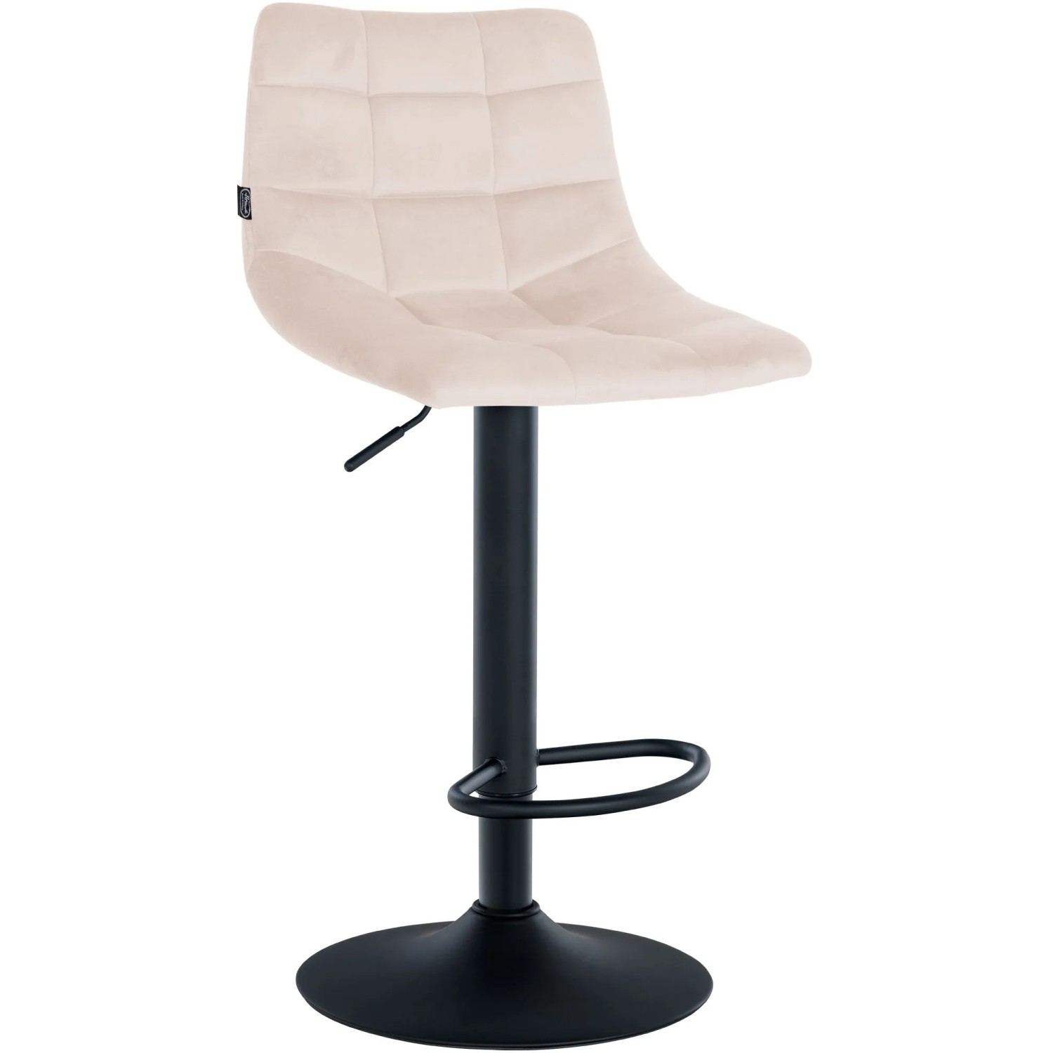 CLP Barhocker Jerry Samt Beige/Schwarz
