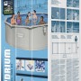 Verpackung des Bestway Hydrium Stahlwandpool Komplett-Sets Ø 460x120 cm in Grau.