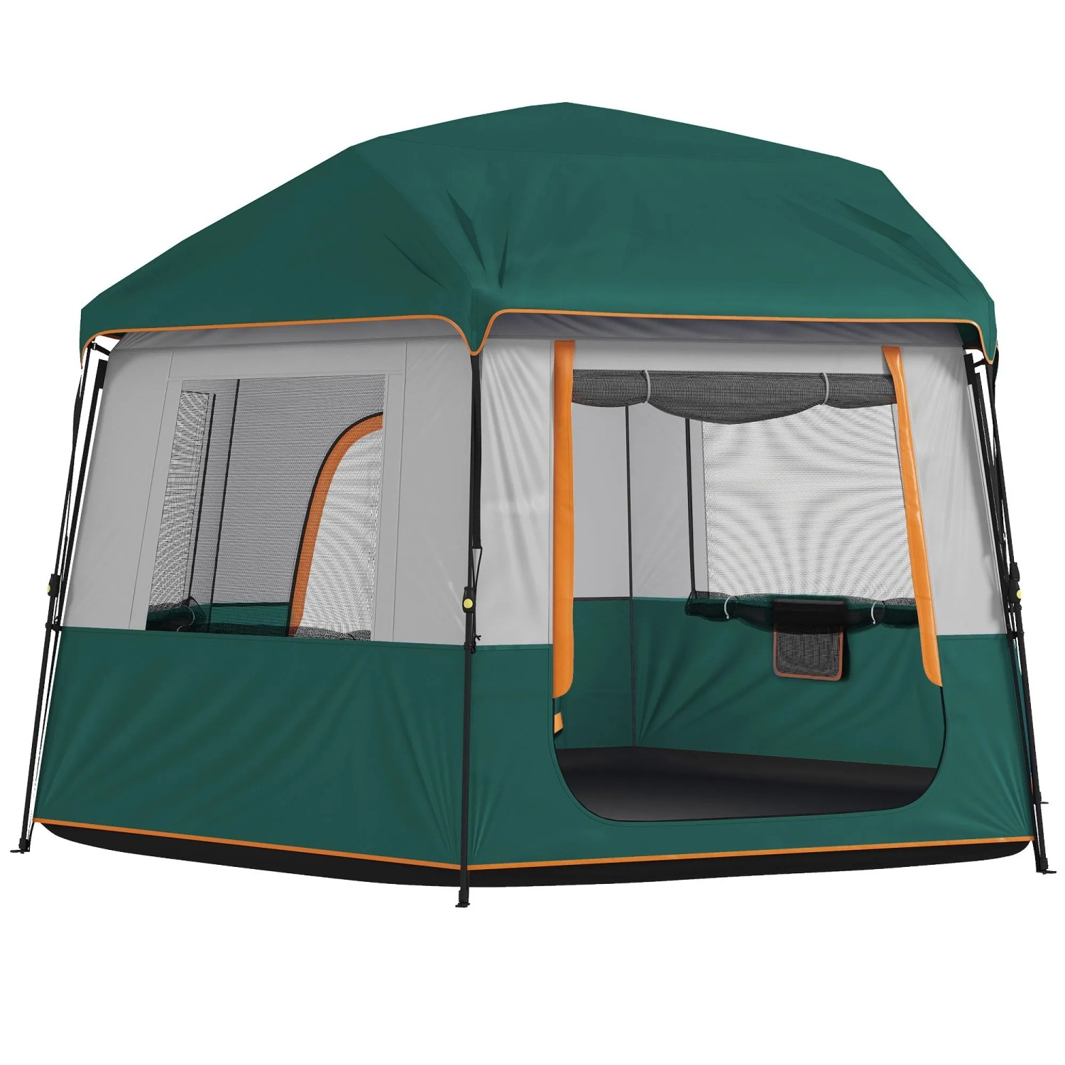 Furnicato Familienzelt Campingzelt 350x350x205 Cm Grün