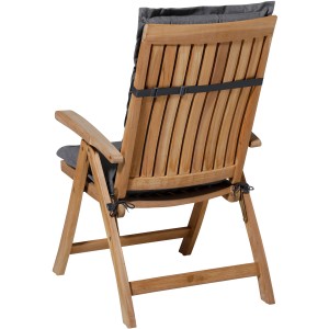 Madison Niederlehner Auflage Oxford Grey (105x50 cm) auf Gartenstuhl, Rückansicht.