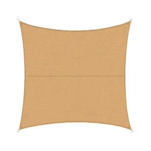 Quadratisches, sandfarbenes Sonnensegel 3x3m für Garten, Terrasse und Balkon.