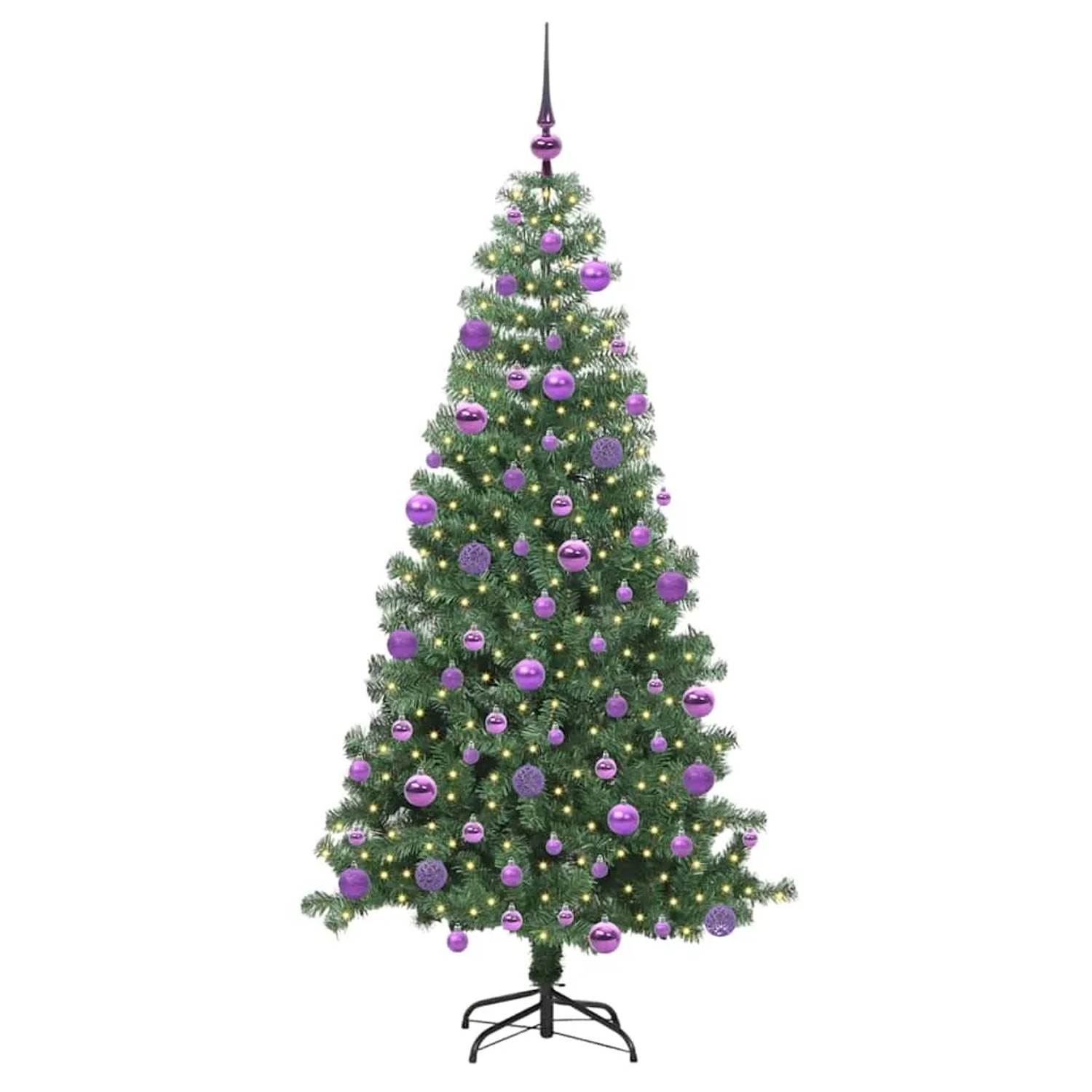 vidaXL Weihnachtsbaum mit 300 LEDs mit Ständer Grün 240 cm PVC 3396404