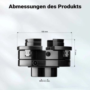 Wiltec Ersatz Spannfutter Drechselbank Drechselfutter M33 X 3,5 Backenfutter