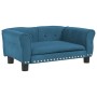 vidaXL Hundebett Blau 70x45x30 cm Samt 171824