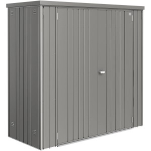 Biohort Geräteschrank, 191x83x182,5 cm, Quarzgrau-Metallic, ideal für Garten, Terrasse oder Balkon.