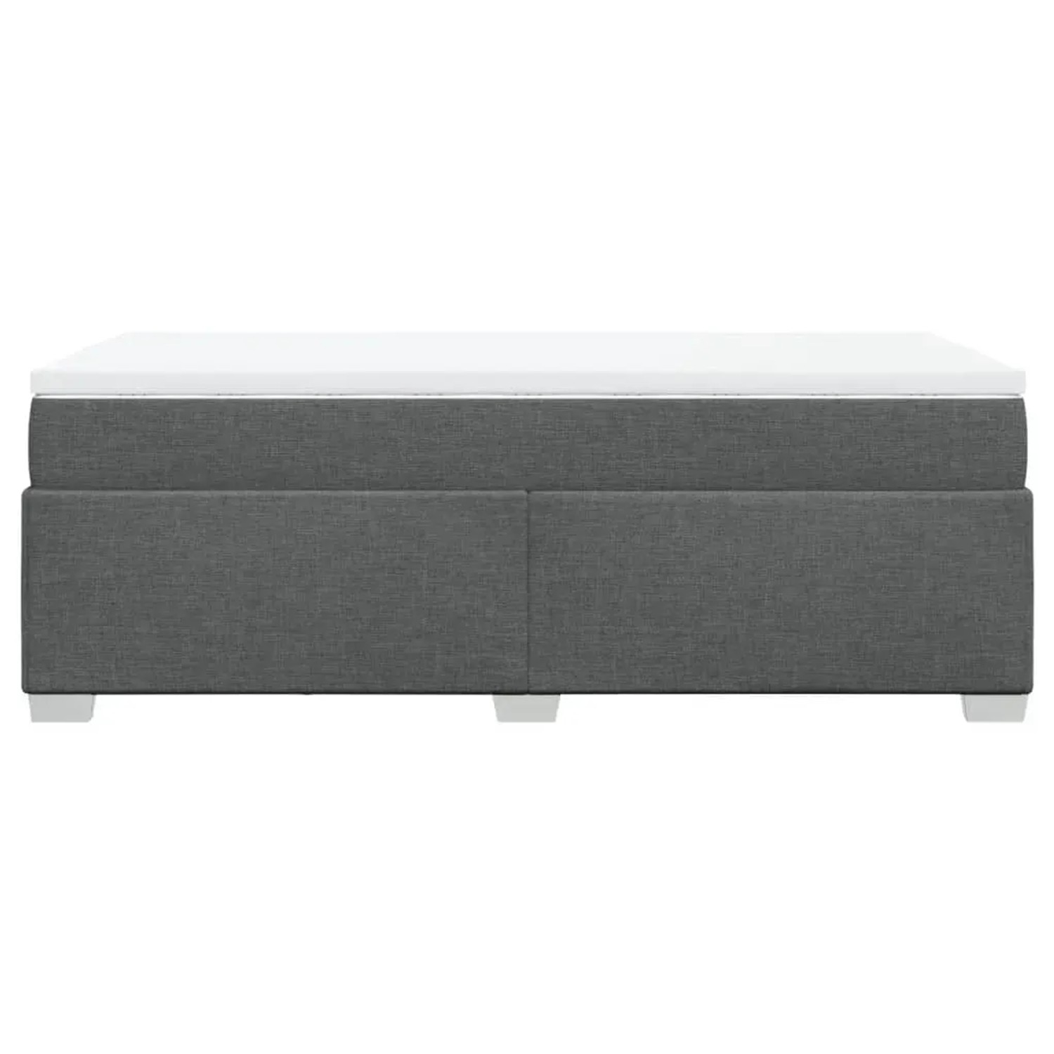 Boxspringbett dunkelgrau 90x190 cm mit Matratze und Auflage.