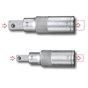 Gedore Adapter- und Verlängerungs-Satz, 2-teilig, zur Vergrößerung und Reduzierung von Schlüsselweiten.