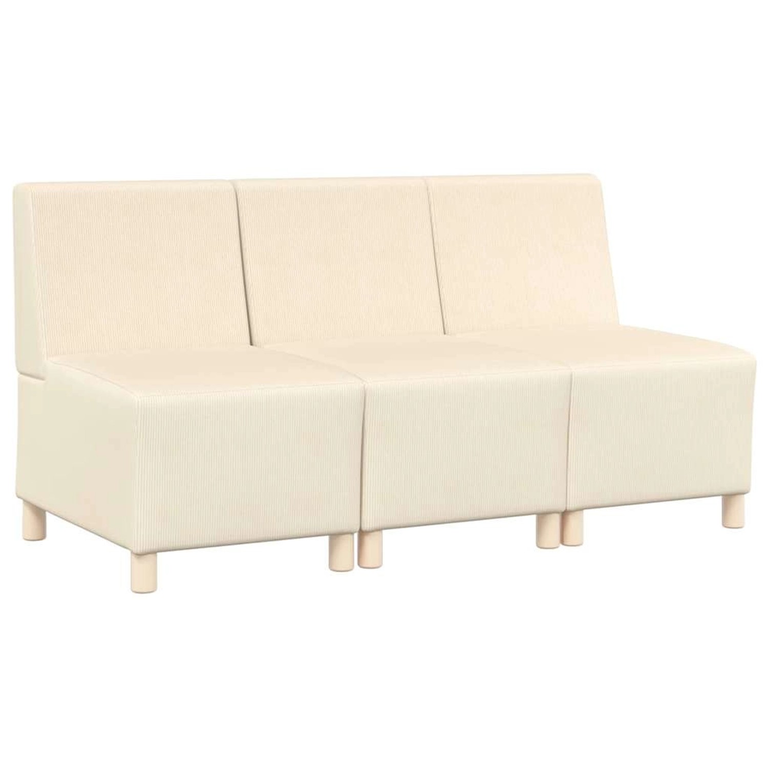 vidaXL Modulares Sofa ohne Armlehnen 3 Stk Creme 55 x 74 x 82 cm Cordstoff günstig online kaufen