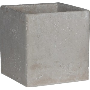 Hellgrauer, quadratischer Mica Pflanztopf Jimmy, 13x13 cm, aus Zement für den Innenbereich.