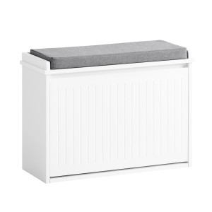 SoBuy Schuhkipper Schuhschrank mit Klappe Schuhbank Holz Weiß FSR98-W