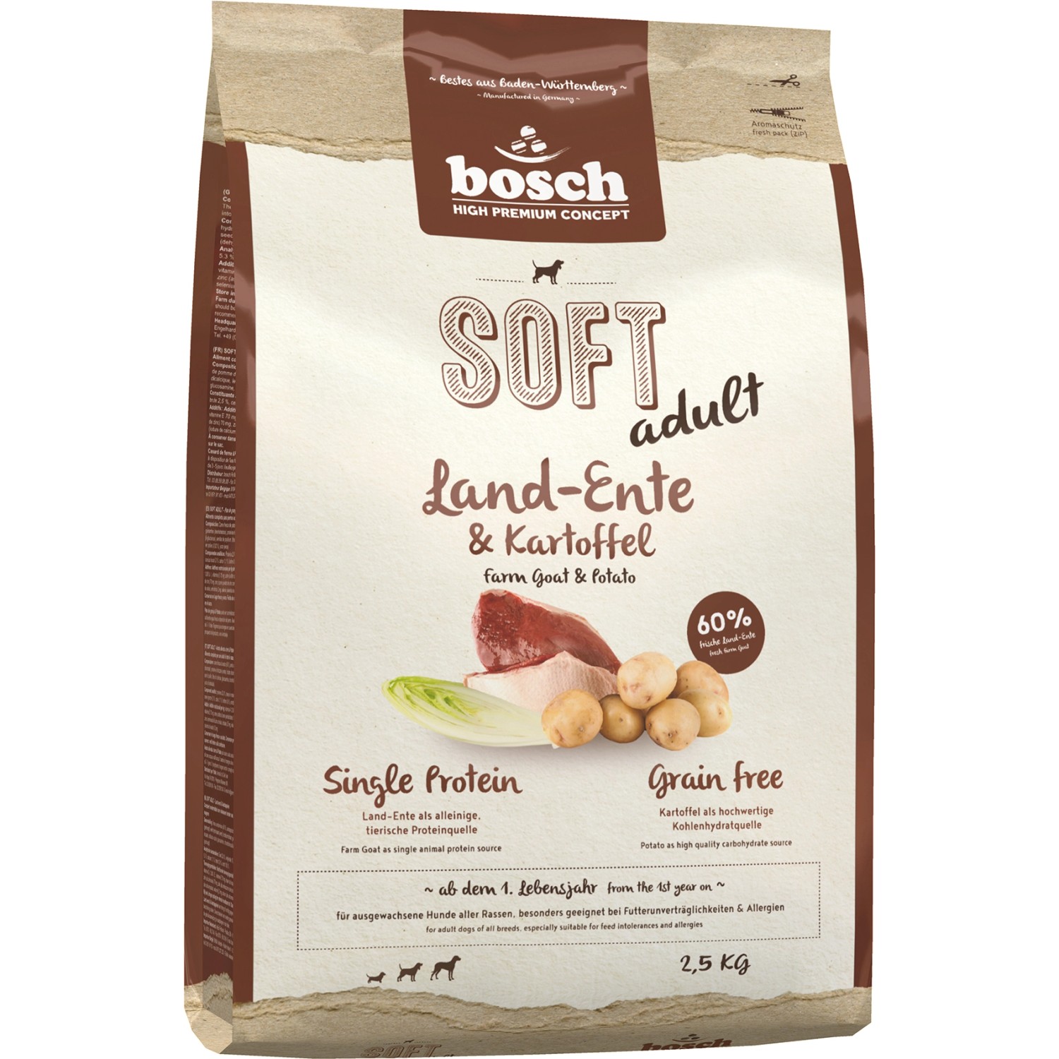 Bosch Pets Hunde-Trockenfutter Soft Ente 2,5 kg