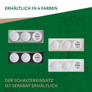 OneKeyElectro Abdeckrahmen für Lichtschalter Steckdose 3fach Waagerecht Unterputz Serie Florence Weiß
