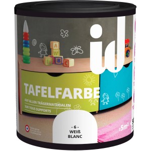 Dose id Tafelfarbe Weiß 500ml für Wände, ideal zum Beschriften und Bemalen.