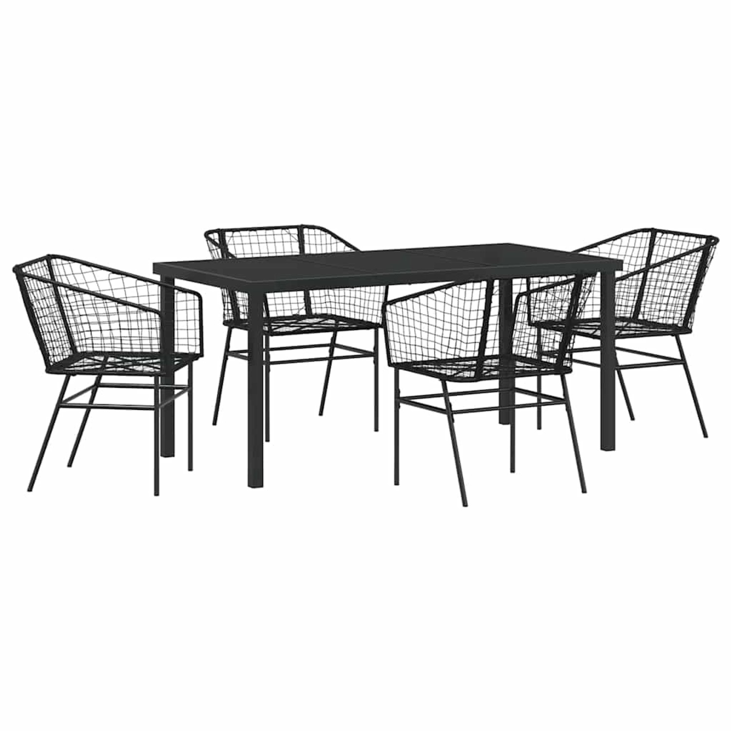 vidaXL Garten Essgruppe 5-Tlg Schwarz Poly Rattan 3380893 günstig online kaufen