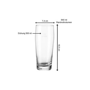 Willi Becher 0,5l, geeicht, von Van Well. Ideal für Gastronomie, spülmaschinenfest.