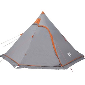 vidaXL Tipi-Campingzelt 5 Personen Grau Wasserdicht 4009409