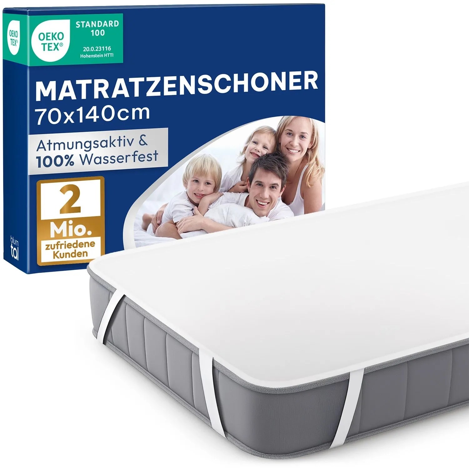 Blumtal 2er Set Matratzenschoner Terry 135x190 cm  Matratzenauflage aus 80% Baumwolle Waschbar bis 95 °C