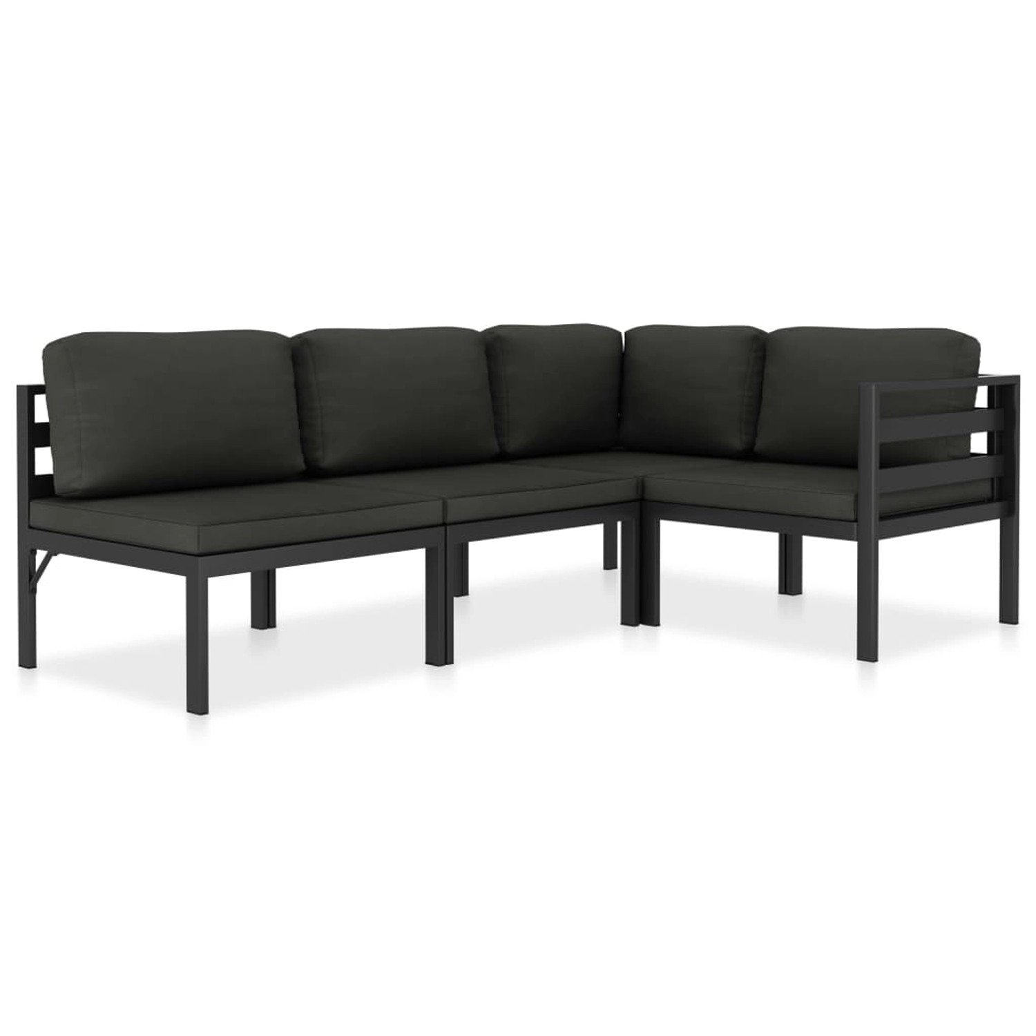 vidaXL 4-tlg Garten-Lounge-Set mit Kissen Aluminium Anthrazit Modell 1 günstig online kaufen