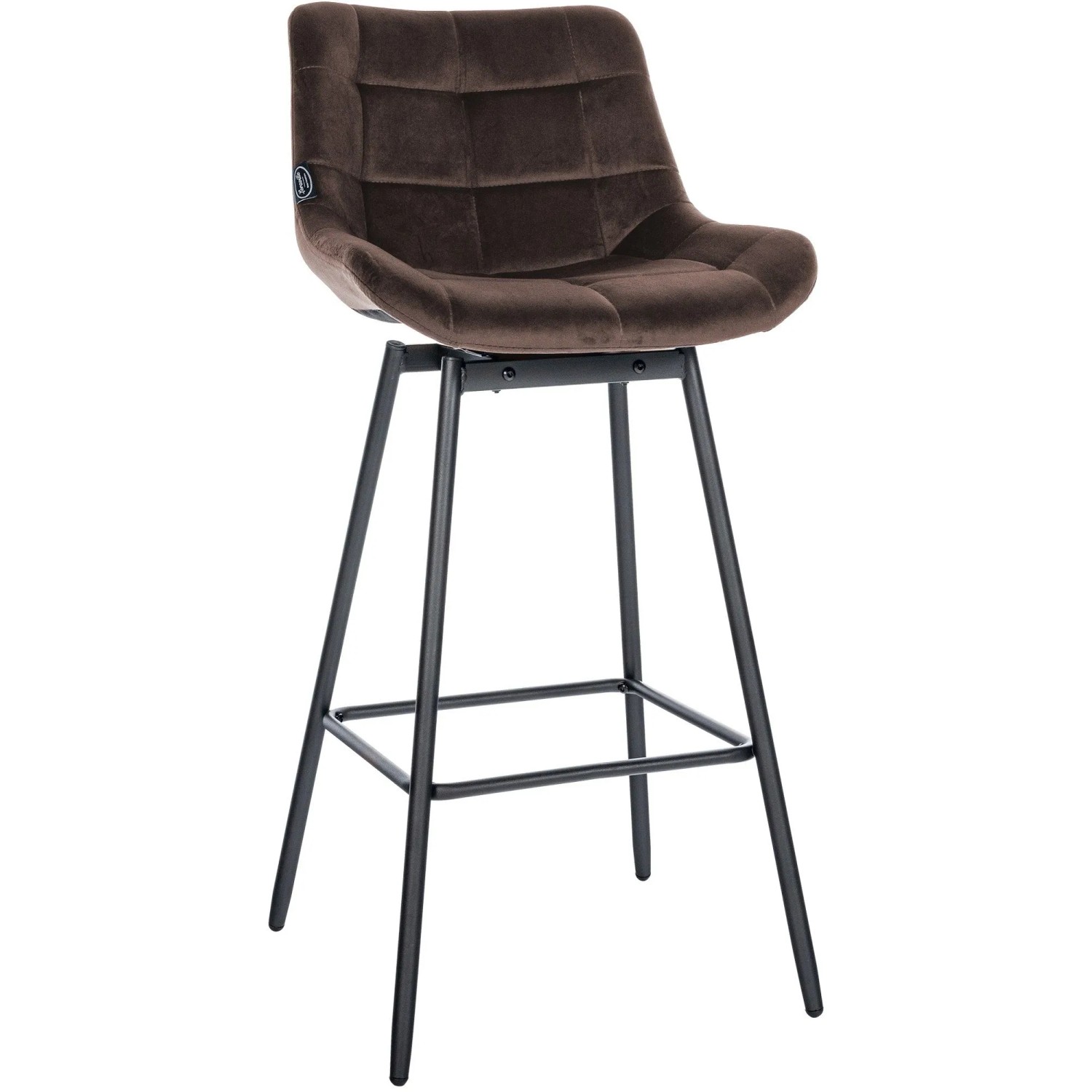 DELUKE Barhocker VISEN Samt Braun 49x56x105cm Barstuhl Mit Lehne Drehbar Tresenhocker Tresenstuhl