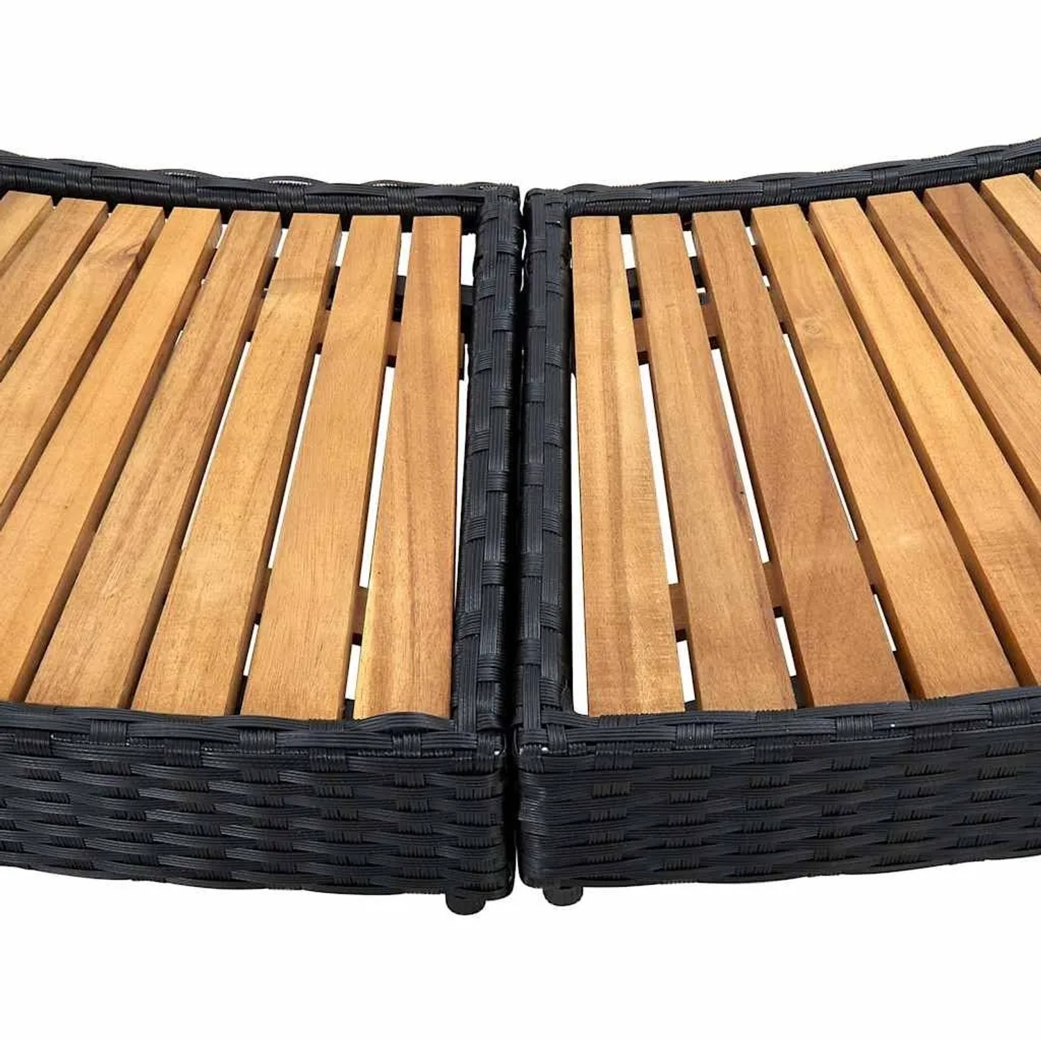 vidaXL Whirlpool-Umrandung Schwarz Poly Rattan & Massivholz Akazie 310092_8