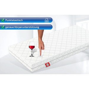 Matratzen Perfekt Taschenfederkernmatratze Köln 80 x 200 cm  7 Zonen H2 20 cm Höhe Klimafaser-Bezug