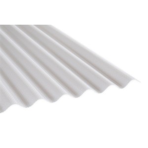 Opalfarbene T&J Lichtwellplatte Tejemacro, 4500x1045x2,8mm, für Kunststoffbedachung.