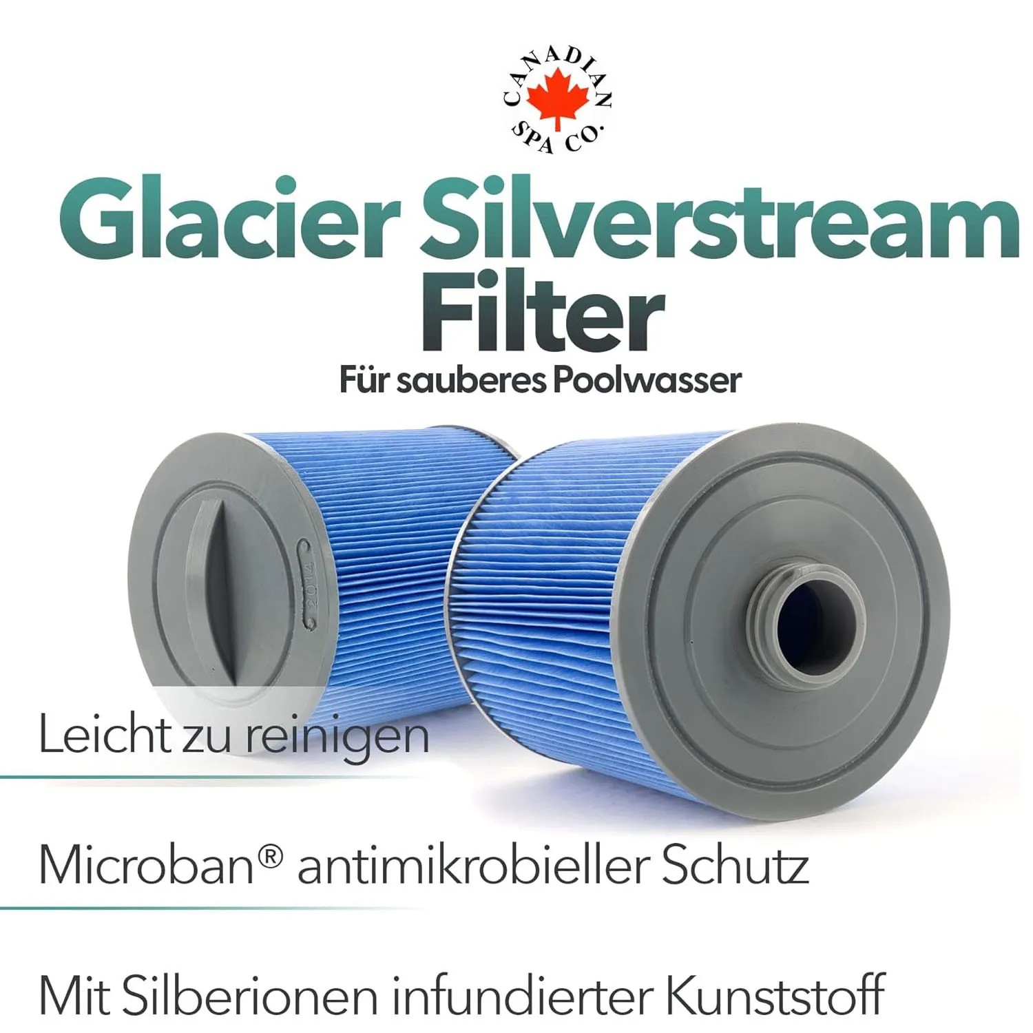 Canadian Spa Filterset für Acryl-Pools: 2 Glacier Filter & 2 Vorfilter für sauberes Poolwasser.