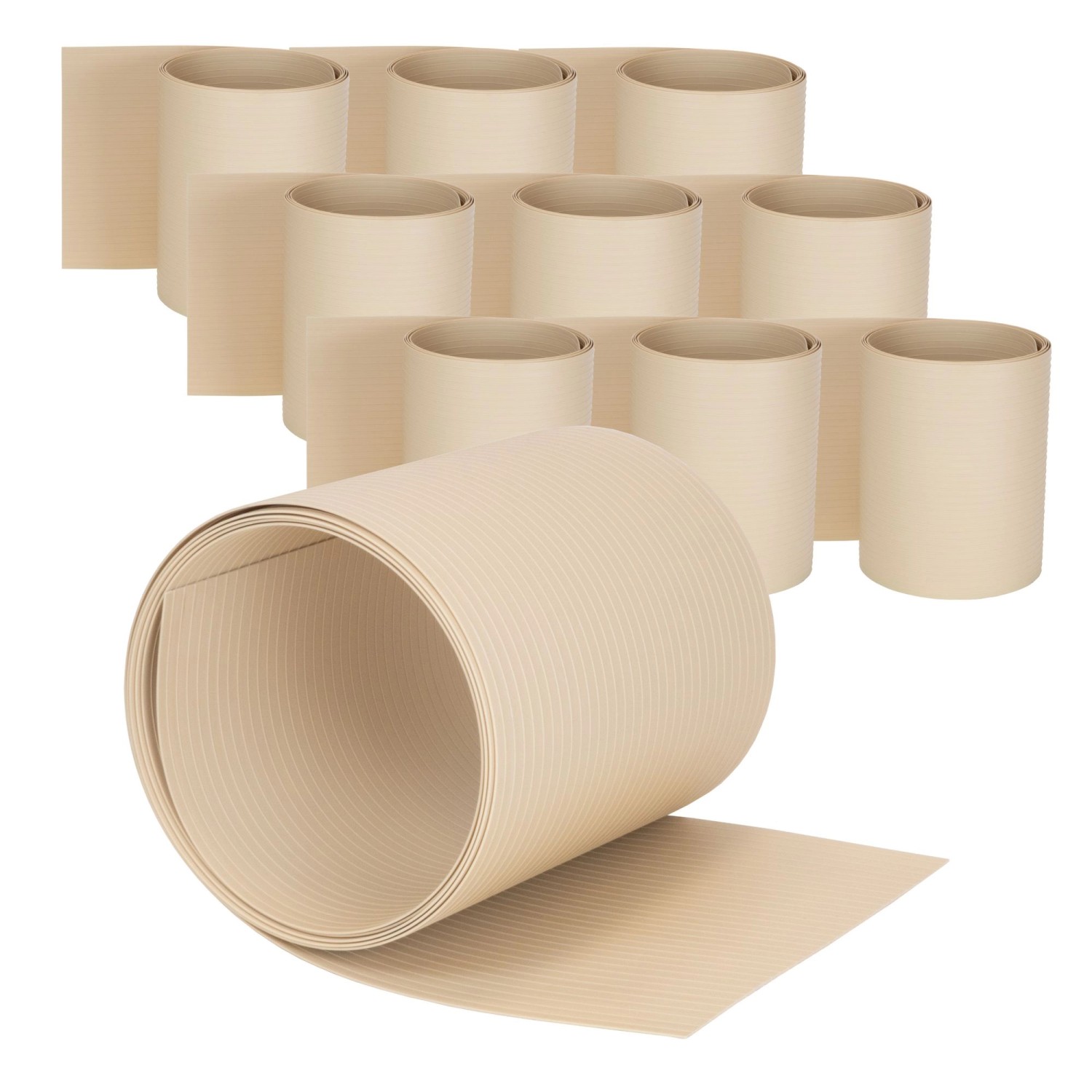 Jardinion Sichtschutzstreifen 10x 2,52m mit 6mm Rillen PVC Beige günstig online kaufen