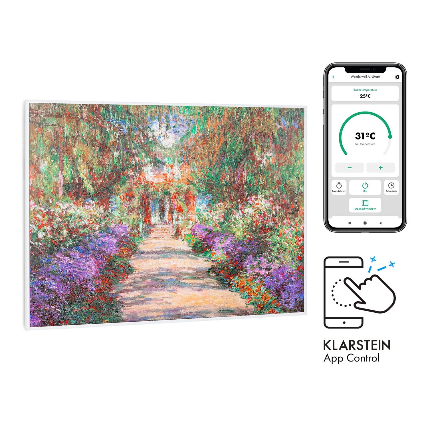 Klarstein Wonderwall Air Art Smart Infrarotheizung 80x60 cm 500 W Wandmonta günstig online kaufen