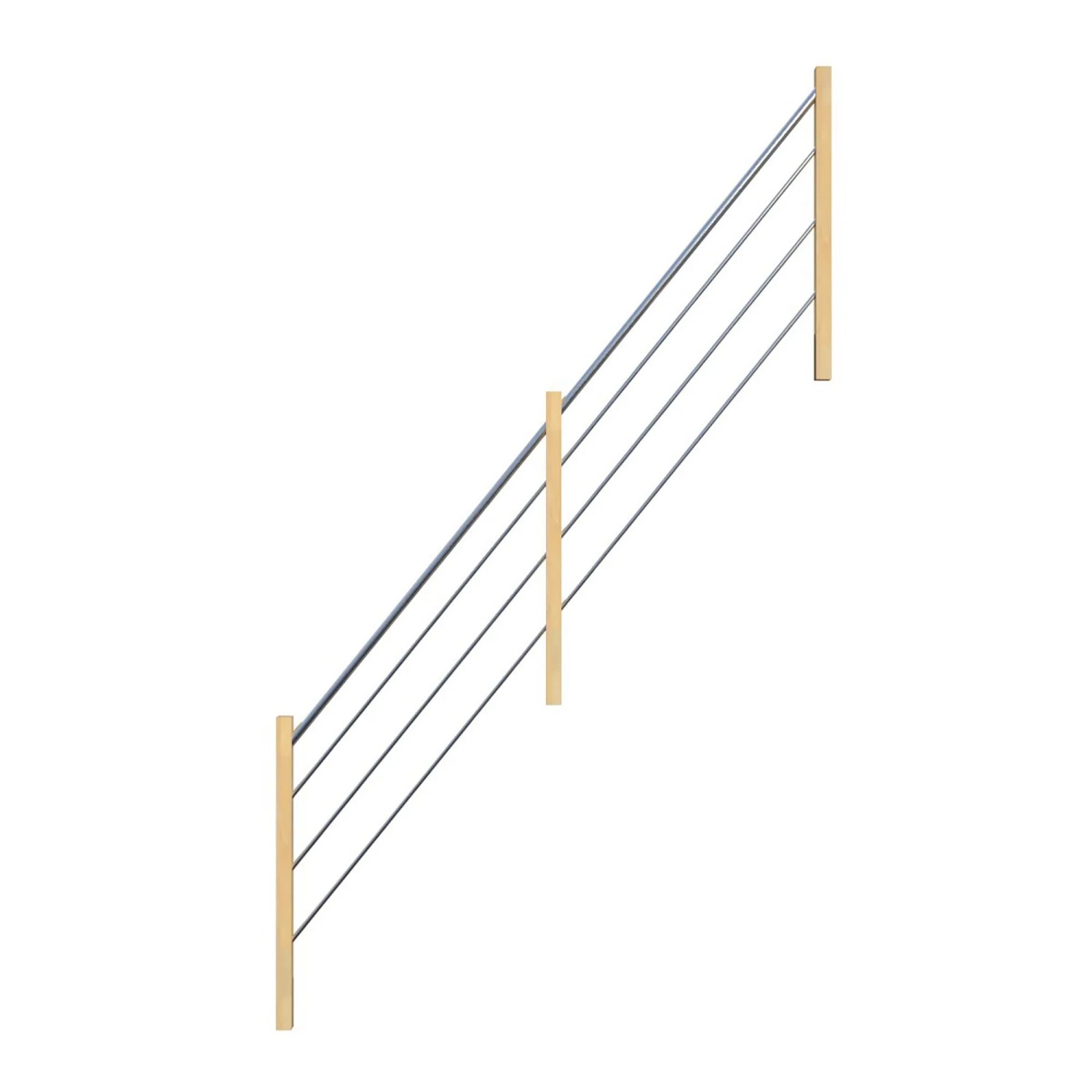 StarWood Holz-Edelstahl-Geländer Fichte Rechts günstig online kaufen