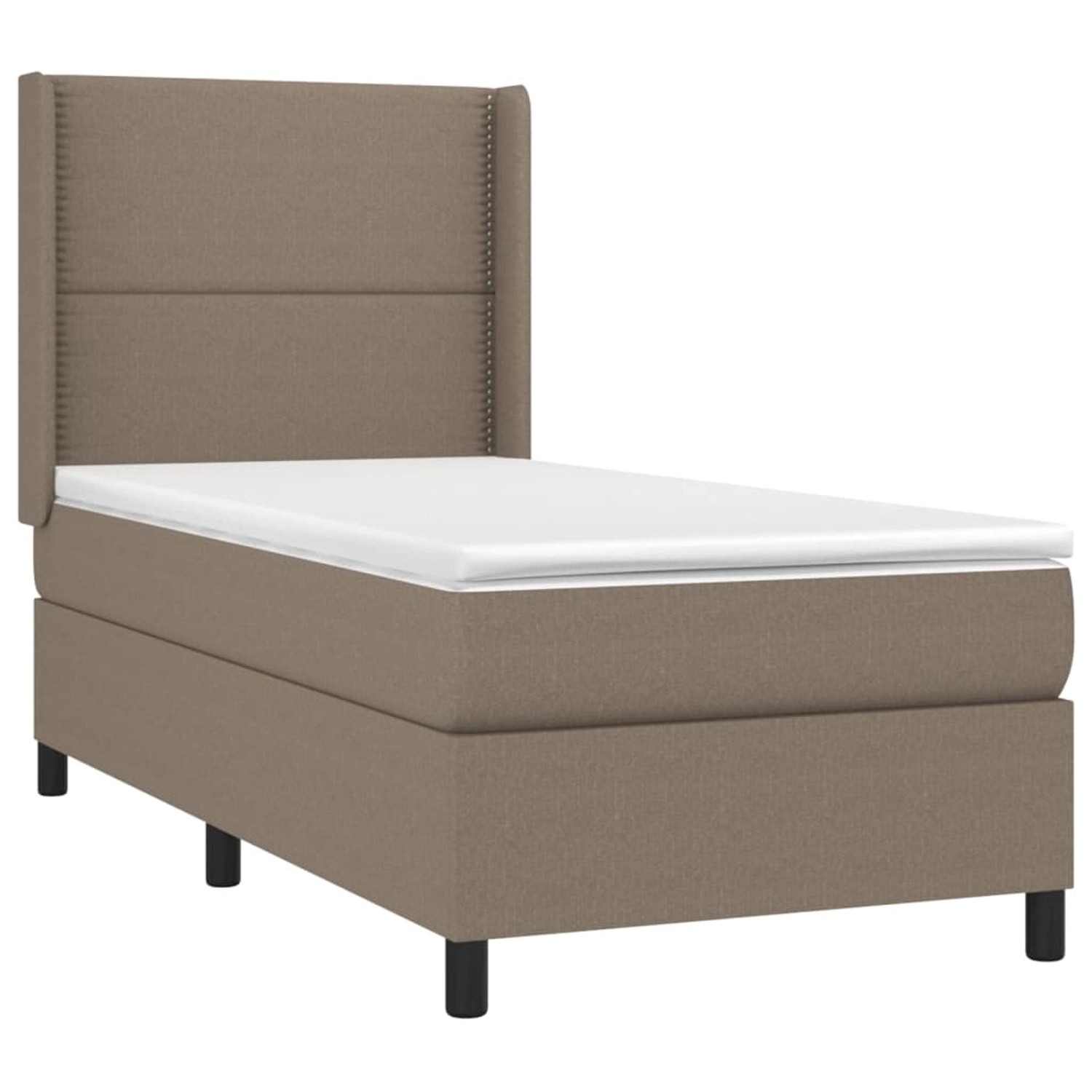 vidaXL Boxspringbett mit Matratze & LED Taupe 100x200 cm Stoff 3138217 günstig online kaufen