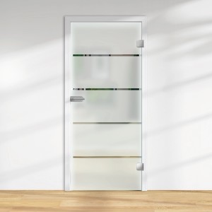 Glasdrehtür mit Siebdruck Dekor 36/15, DIN Rechts, für mehr Licht im Raum.