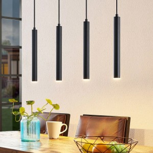 Arcchio LED Kammeron Hängeleuchte, 4-flammig, schwarz, modernes Design für Wohnzimmer.