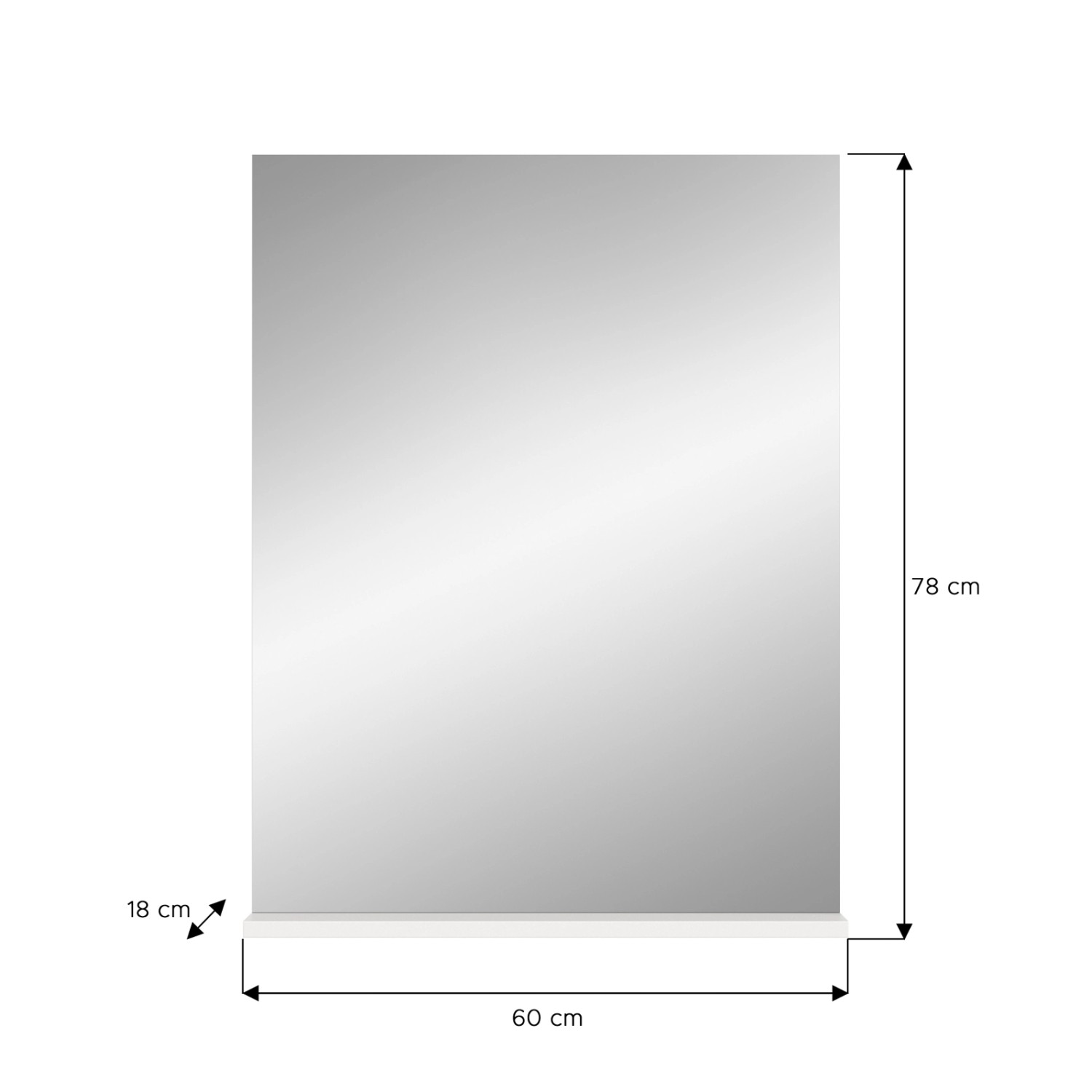 Inn.Furn Badezimmer Spiegel in Weiß 60 x 79 cm Shawn_8