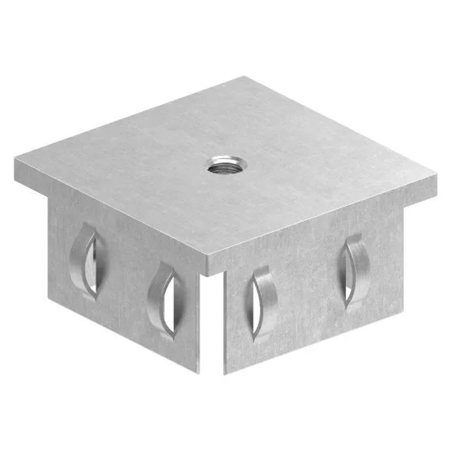 FeNau Stahlstopfen Flach Mit M8 Für Rohr 60x60x2,0-3,0 mm Stahl S235JR Roh