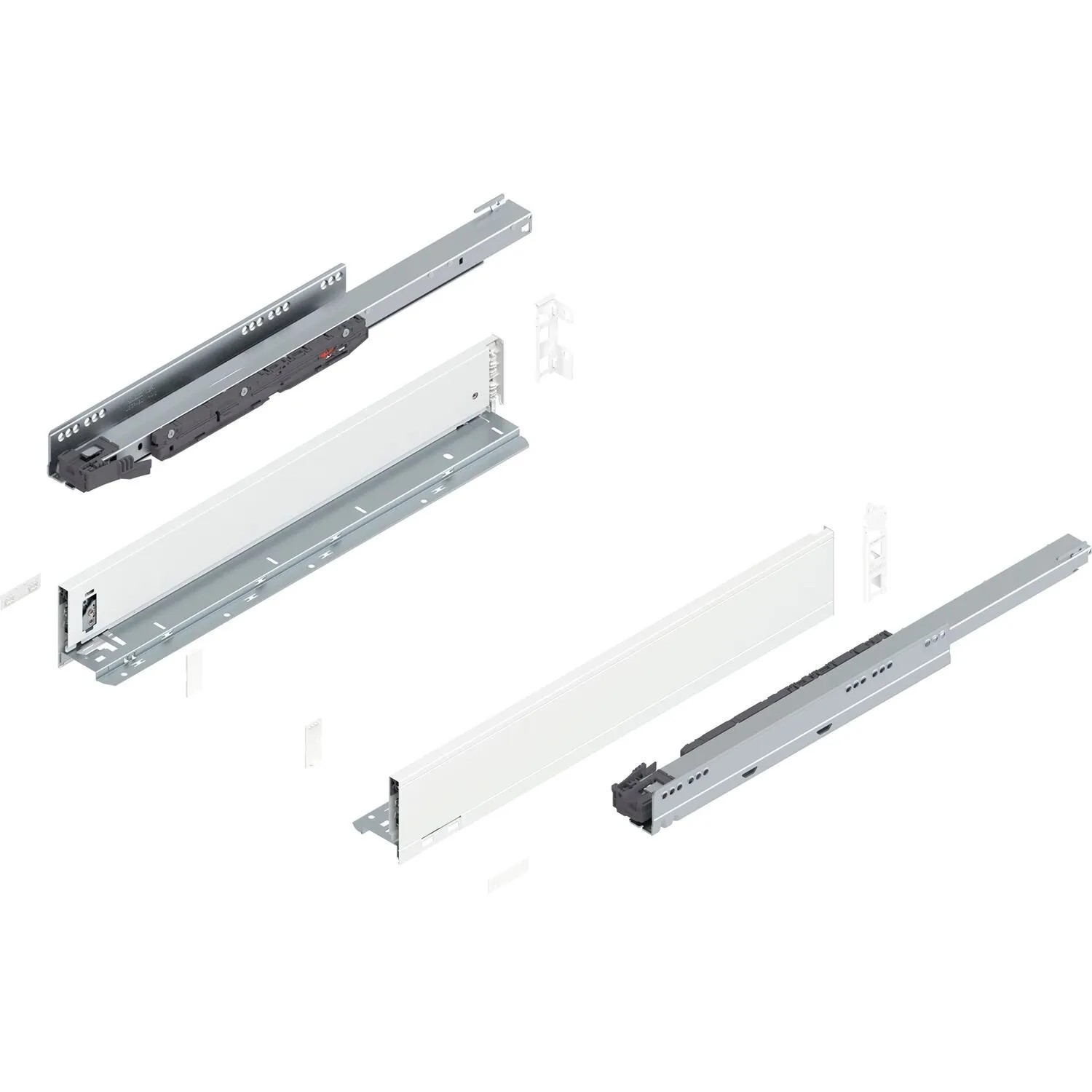 Blum Legrabox Pure Set Höhe M Tip-On Vollauszug 550 mm 40 kg Seidenweiß 1 Paar