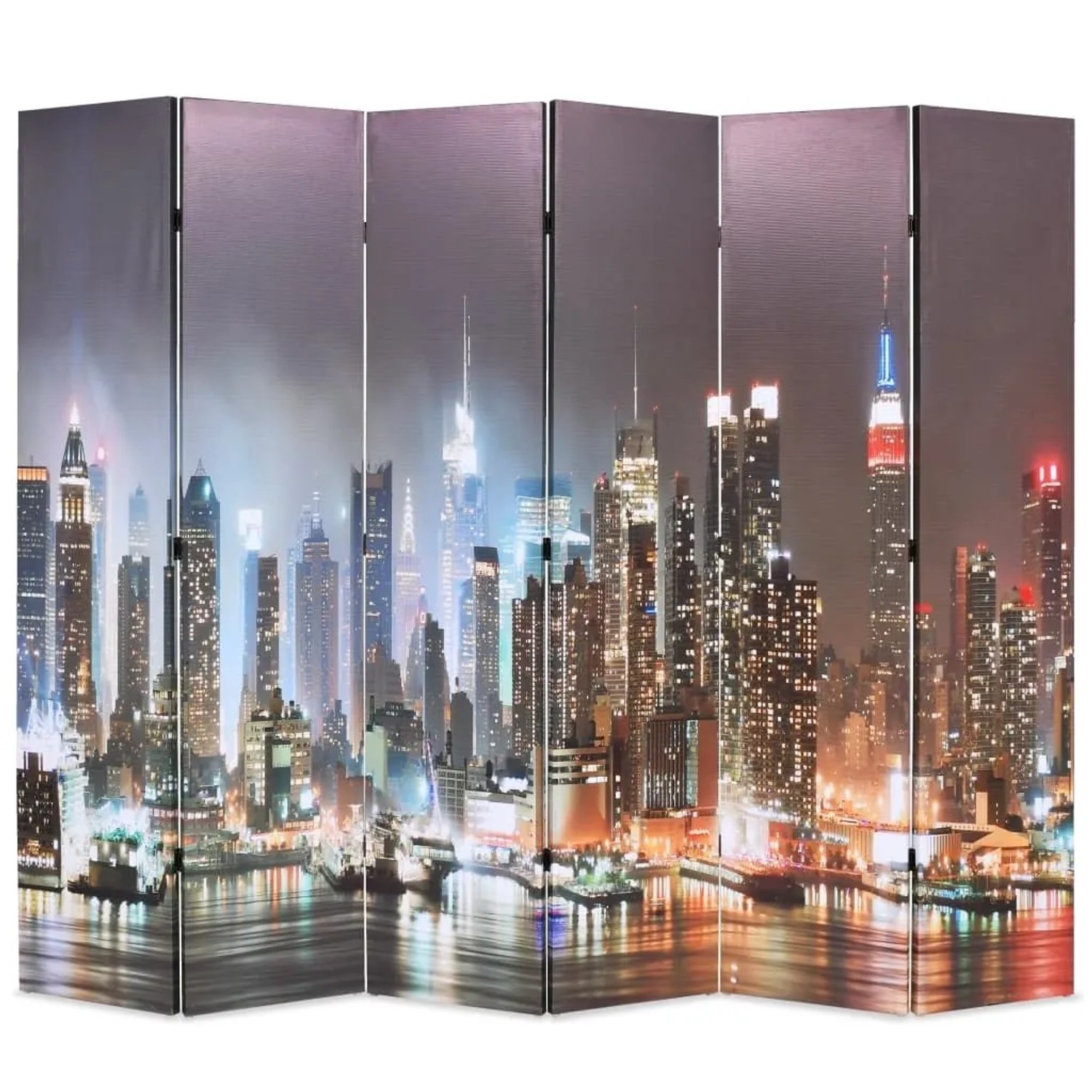 vidaXL Raumteiler Klappbar 228 x 170 cm New York bei Nacht 245864