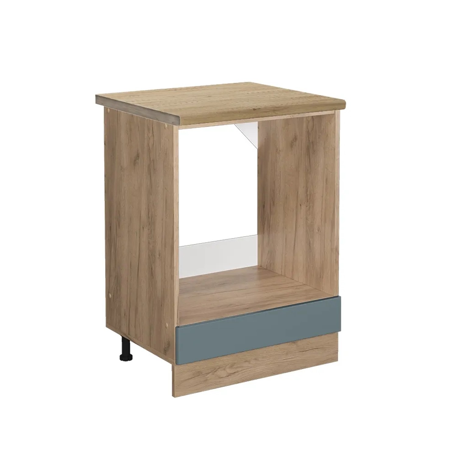 Vicco Herdumbauschrank R-Line Blau-Grau/Goldkraft Eiche 60 cm AP Eiche