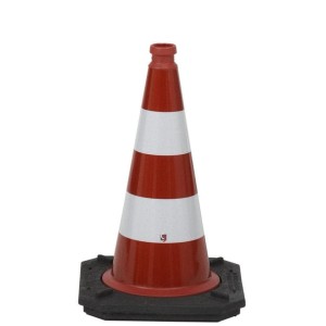 UvV Profi Leitkegel, 500 mm, rot-weiß, mit Reflexfolie für Baustellenabsicherung.
